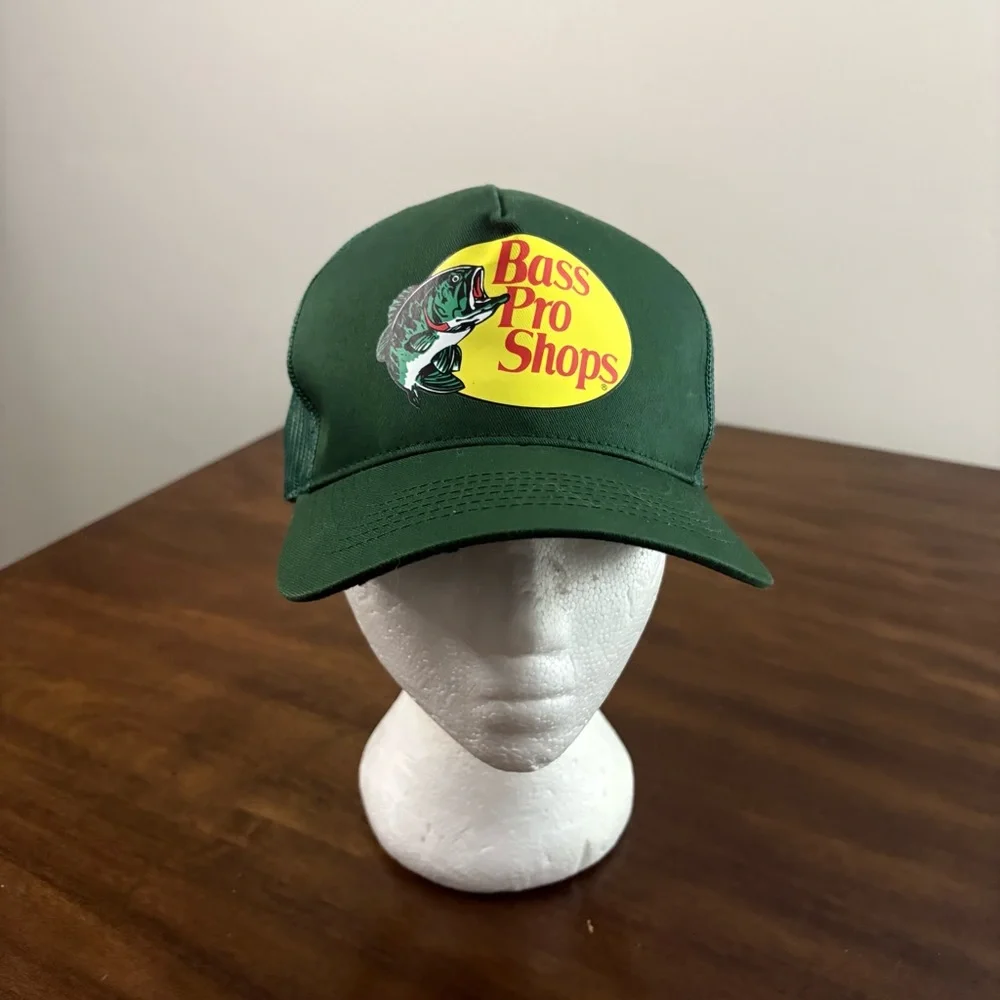 Bass Pro Shops Dark Green Cap with Yellow Logo NWOT Trucker Mens Hat